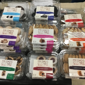 Gluten-free cookies in packages by My Dad's Cookies